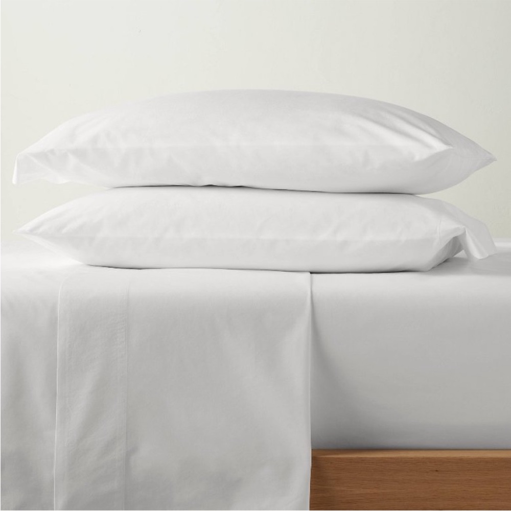 Luxury White Casaluna Full Supima Percale Sheet Set